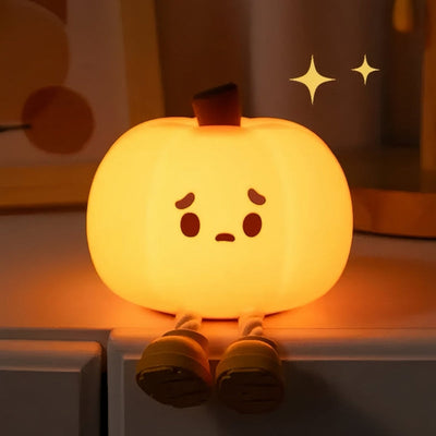 Pumpkin Silicone Pat Lamp - Relaxing Light, Sleep Timer, Soft Touch, Three Brightness Levels