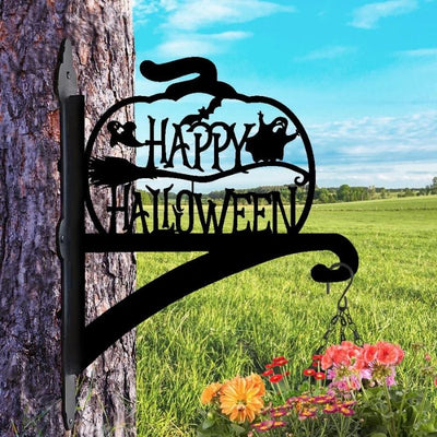 Happy Halloween Metal Hanging Bracket Plant Stand PS175