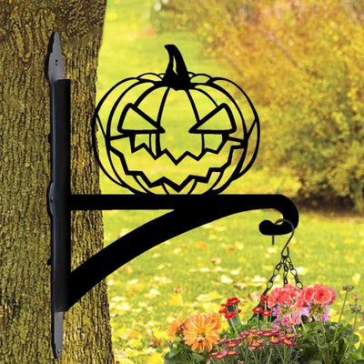 Creepy Pumpkin Metal Hanging Bracket Plant Stand PS178