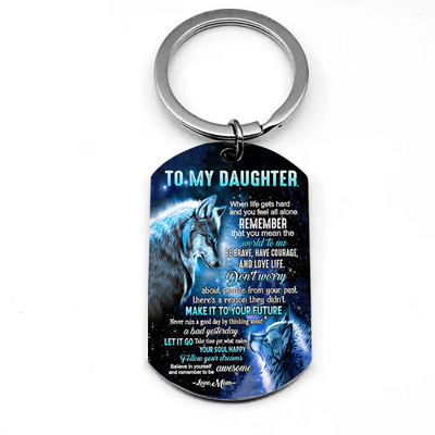 Let It Go - Wolf Multi Colors Personalized Keychain - A882