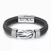 To My Son - "Mother and Son Forever Linked Together" Braided Leather Bracelet