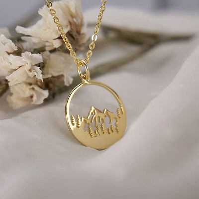 Mountain Forest Hollow Beautiful Plateau Round Necklace