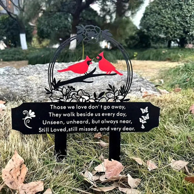 Metal Cardinal Cemetery Memorial Stake🐦