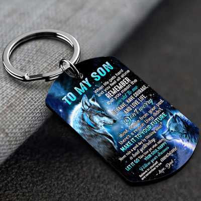 Let It Go - Wolf Multi Colors Personalized Keychain - A882