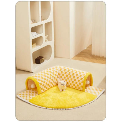 Cat Tunnel Bed Dog House Central Mat Soft Plush Material DIY Cats Play Mat Cat Activity Rug Toy for Interactive Exercise(Free Shipping)