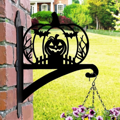 Halloween Pumpkin Metal Hanging Bracket Plant Stand PS167