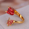 Gold Topaz Dragon Ring Adjustable Ring Size For Women/ Men