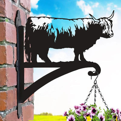 Highland Cow Metal Hanging Bracket Plant Stand PS008