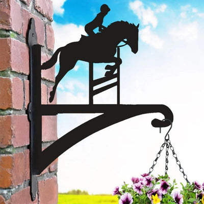 Showjumping Horse Metal Hanging Bracket Plant Stand PS069