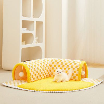 Cat Tunnel Bed Dog House Central Mat Soft Plush Material DIY Cats Play Mat Cat Activity Rug Toy for Interactive Exercise(Free Shipping)