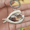 Sleeping Angel Acrylic Keychain Australian Shepherd