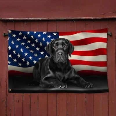 Black Labrador Retriever American Grommet Flag