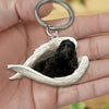 Sleeping Angel Acrylic Keychain Black Cocker Spaniel