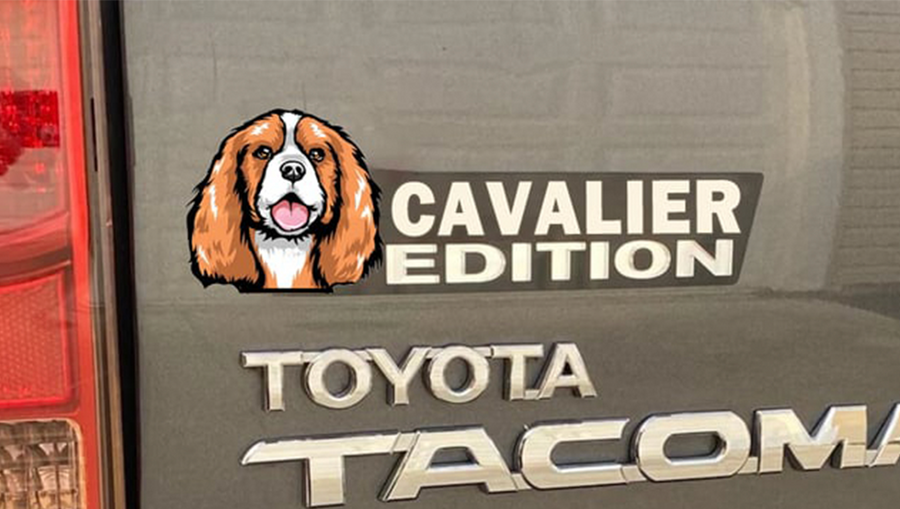 Cavalier King Charles Spaniel Car Badge Laser Cutting Car Emblem CE106