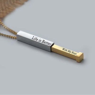 Life is Better With My Boys - Hidden Message Necklace