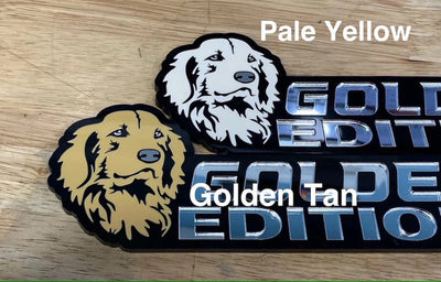 Pale Yellow Golden Retriever Car Badge Laser Cutting Car Emblem CE007