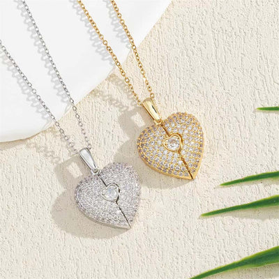 Be Kind...Of A Bi♥ch - Personalized CZ Heart Locket Necklace