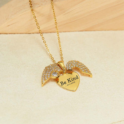 Be Kind...Of A Bi♥ch - Personalized CZ Heart Locket Necklace