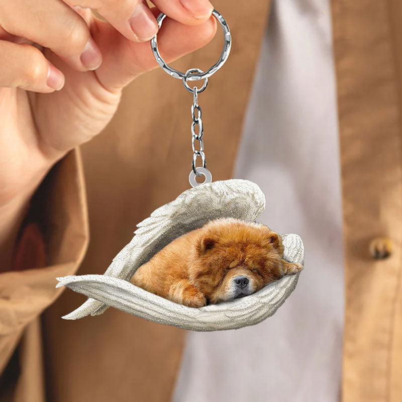 Sleeping Angel Acrylic Keychain Chow Chow