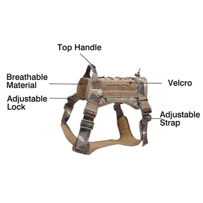 New Heavy Duty Tactical No-Choke Dog Harness