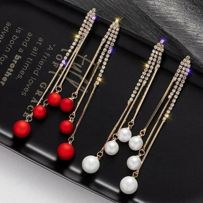 Elegant Pearl Tassel Earrings