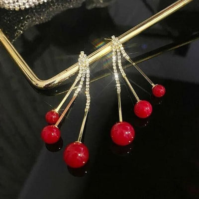 Elegant Pearl Tassel Earrings