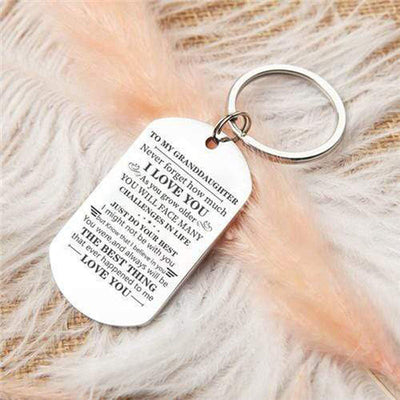 To My Granddaughter - Just Do Your Best - Inspirational Keychain