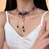 Gothic Punk Dragon Tassel Choker Necklace