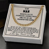 To My Man Straighten Your Crown Cuban Link Chain Necklace