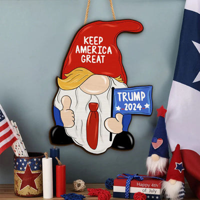 Idependence Day Gnome - Wooden Sign, Gift For 4th Of July