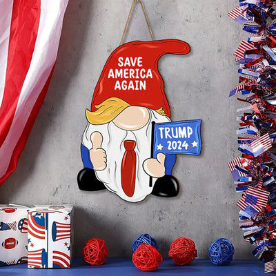 Idependence Day Gnome - Wooden Sign, Gift For 4th Of July