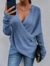 Draped in Style Color Block Long Sleeve Sweater