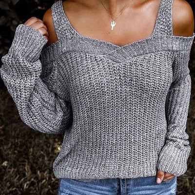 Solid Long Sleeve Cut-Out Sweater