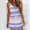 Multi Striped Drawstring Dress