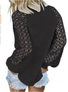 Women’s Lace Long Sleeve Tops Fall Casual Loose Blouses T-Shirts Tops