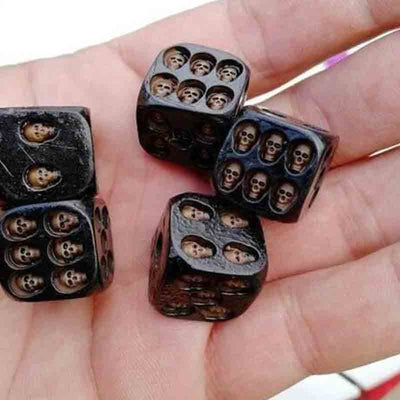 😍😍Christmas Sale 50%OFF-Handmade Black Skull Dice(5PCS)Buy 2 Free Shipping