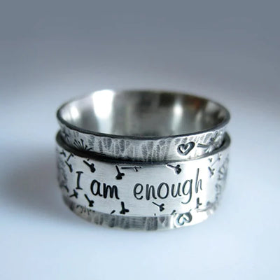 Silver Dandelion Spinner Ring✨ - ''I'm enough exactly as I am''🥰