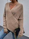 Draped in Style Color Block Long Sleeve Sweater