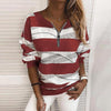 Easy Breezy Striped Zip Pullover