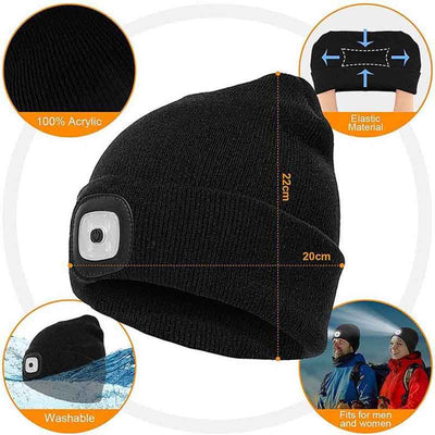 [Hot Sale, 50% OFF] Unisex Winter Warm Knit Hat Head Torch Cap