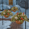 Artificial Christmas LED Hanging Basket