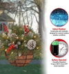 Artificial Christmas LED Hanging Basket