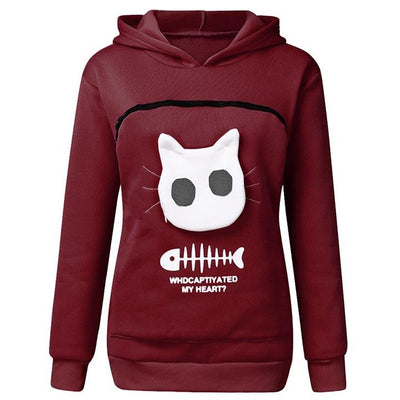 Cat Lovers Hoodie Cuddle Pouch ( Who Captivated My Heart? )