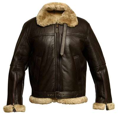 Aviator Bomber Jacket B3 Real Shearling Sheepskin Leather