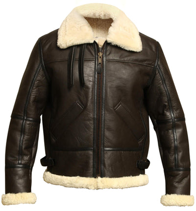 Aviator Bomber Jacket B3 Real Shearling Sheepskin Leather