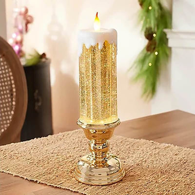 【40% FF+Free Shipping】Colour Changing LED Water Candle With Glitter