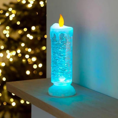 【40% FF+Free Shipping】Colour Changing LED Water Candle With Glitter