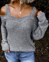 Solid Long Sleeve Cut-Out Sweater