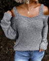 Solid Long Sleeve Cut-Out Sweater