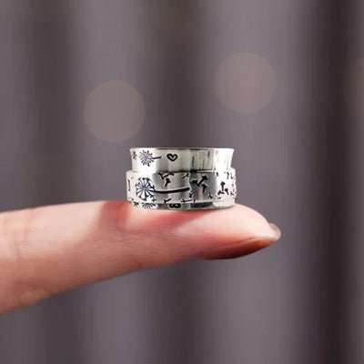 Silver Dandelion Spinner Ring✨ - ''I'm enough exactly as I am''🥰